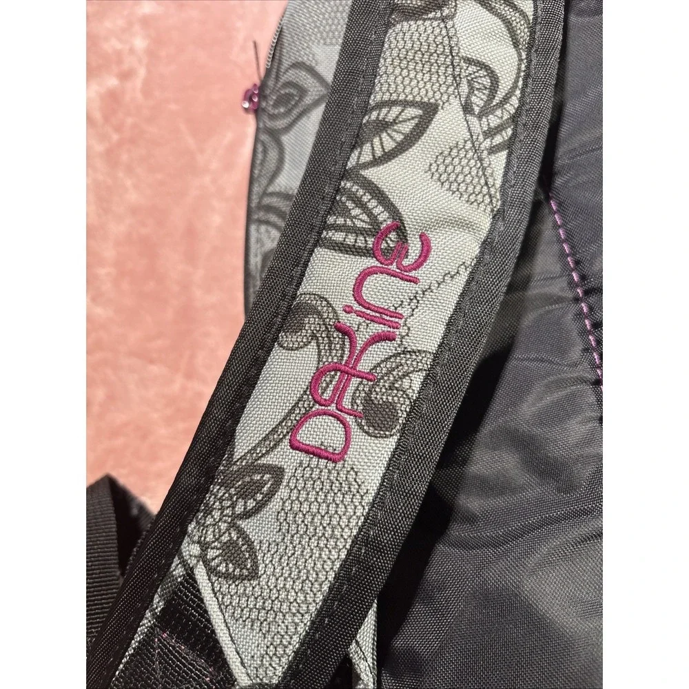 Dakine Backpack 25L Juliet Paisley Gray Black Purple Campus Bag. Lap Top Slot